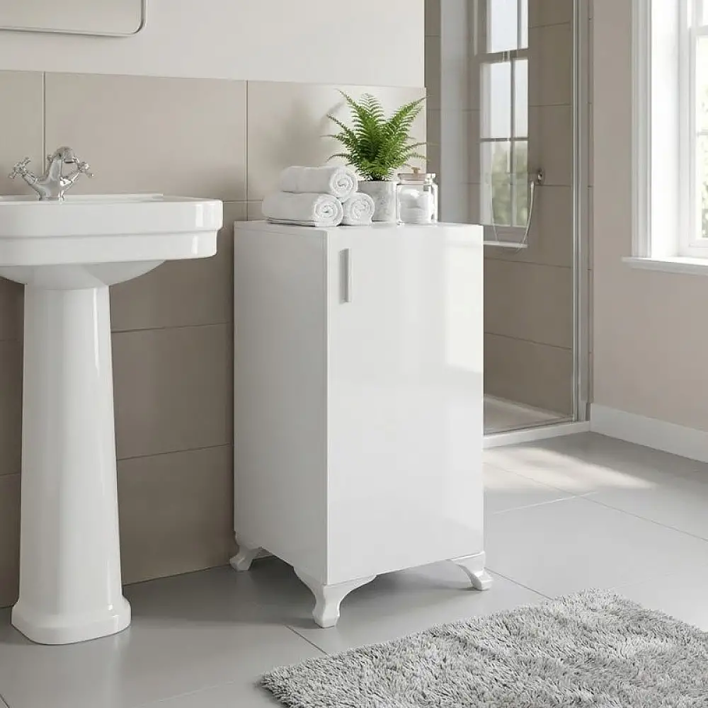 Ντουλάπι με κλειδαριά Rene Megapap χρώμα λευκό 29x29x68εκ. | GP026-0151,1