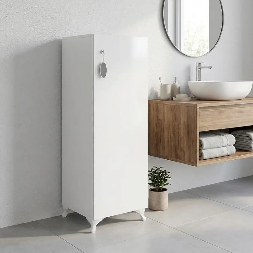 Ντουλάπι με κλειδαριά Zehra Megapap χρώμα λευκό 30x32x108εκ. | GP026-0153,1