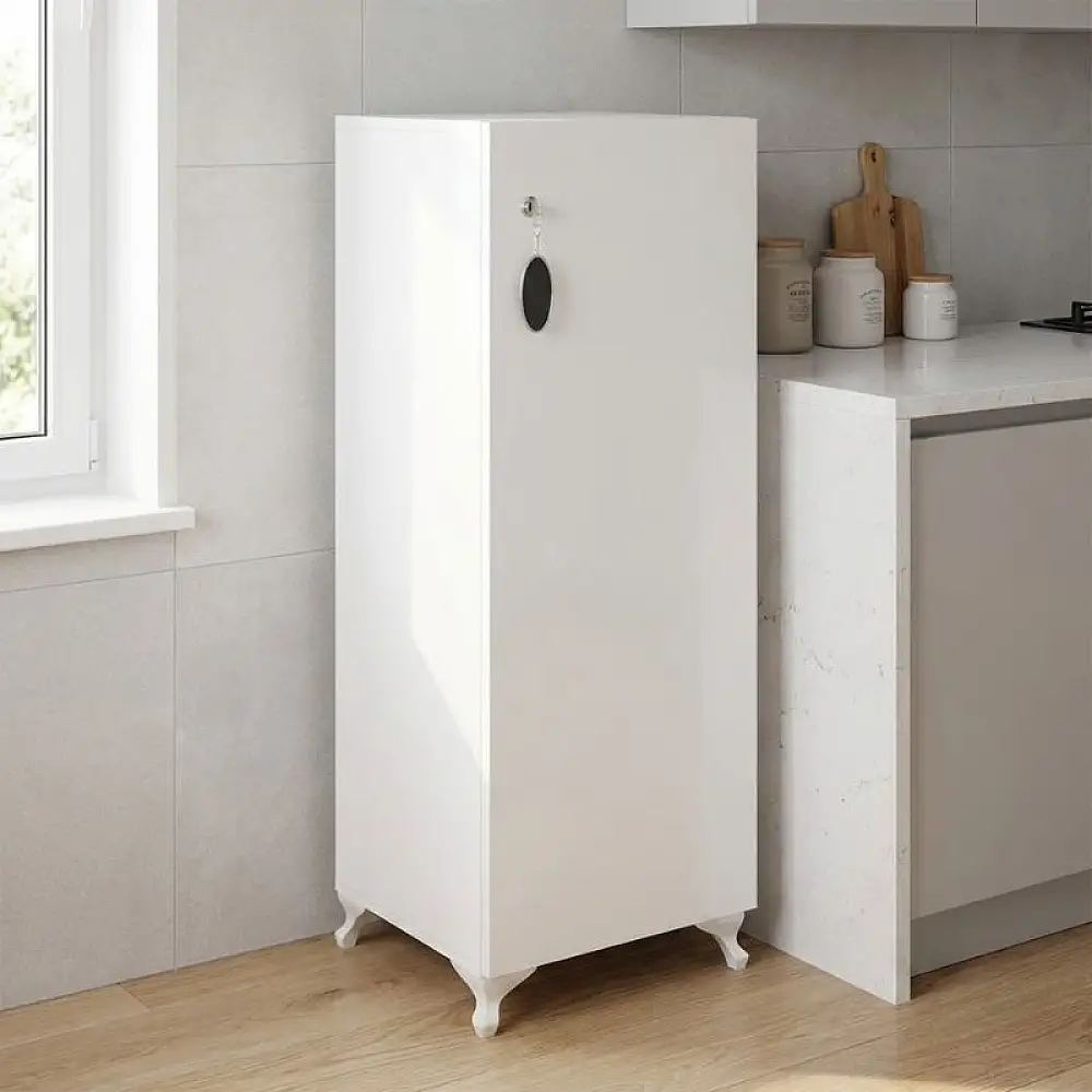 Ντουλάπι με κλειδαριά Zehra Megapap χρώμα λευκό 30x32x108εκ. | GP026-0153,1