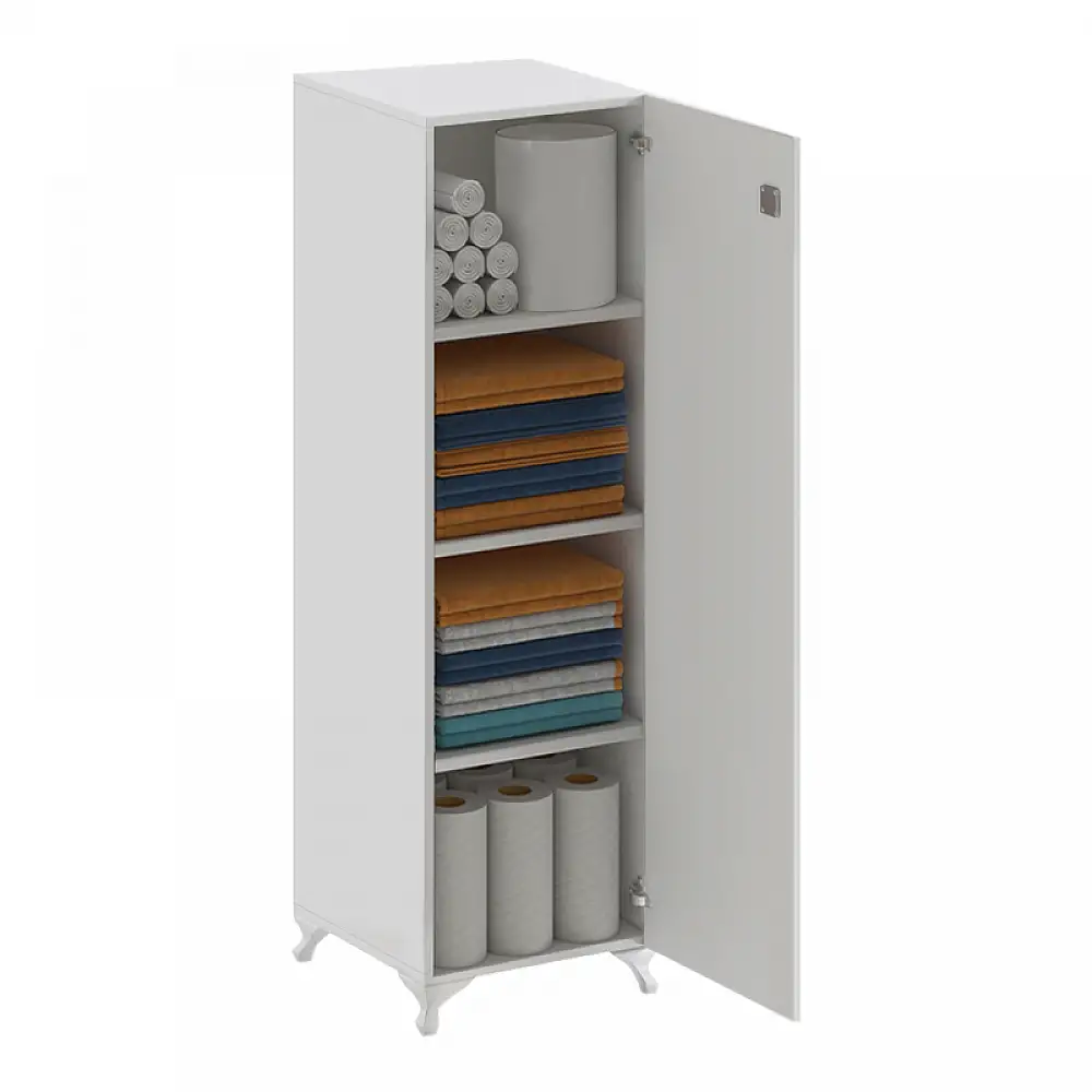 Ντουλάπι με κλειδαριά Zehra Megapap χρώμα λευκό 30x32x128εκ. | GP026-0154,1