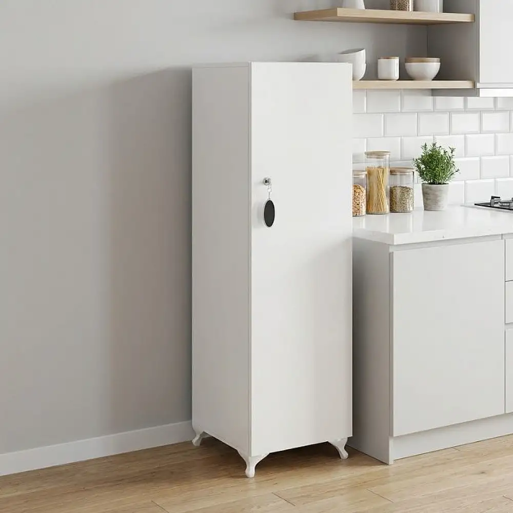 Ντουλάπι με κλειδαριά Zehra Megapap χρώμα λευκό 30x32x128εκ. | GP026-0154,1