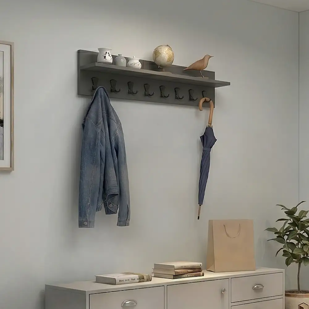 Κρεμάστρα τοίχου Vettini Megapap χρώμα ανθρακί 100x12x20εκ. | GP026-0161,5