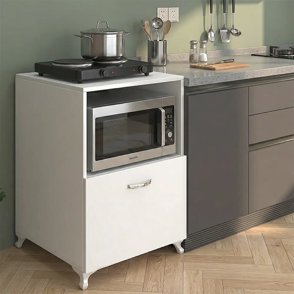 Έπιπλο κουζίνας για φουρνάκι Nadine Megapap χρώμα λευκό 60x57x85εκ. | GP026-0165,1