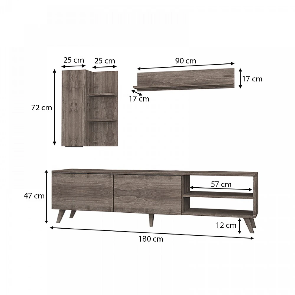 Σύνθεση τηλεόρασης Orion Megapap χρώμα καρυδί 180x35x47εκ. Σύνθεση τηλεόρασης Orion Megapap χρώμα καρυδί 180x35x47εκ.