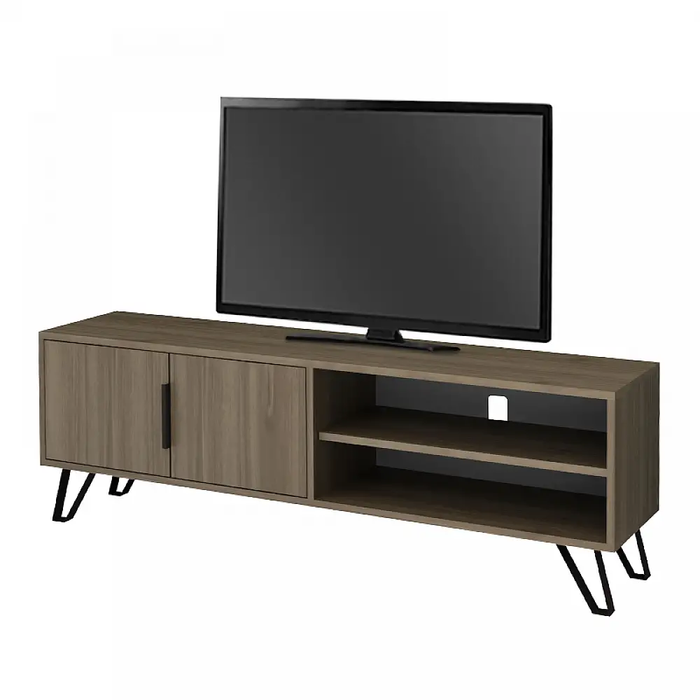 Έπιπλο τηλεόρασης Foot Megapap χρώμα καρυδί 160x35x49εκ. | GP028-0033,4