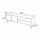 Έπιπλο τηλεόρασης Foot Megapap χρώμα καρυδί 160x35x49εκ. | GP028-0033,4