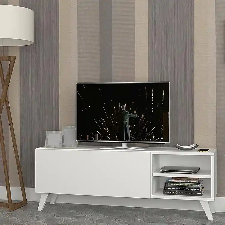 Έπιπλο τηλεόρασης Space Megapap χρώμα λευκό 120x30x42εκ. | GP028-0034,1