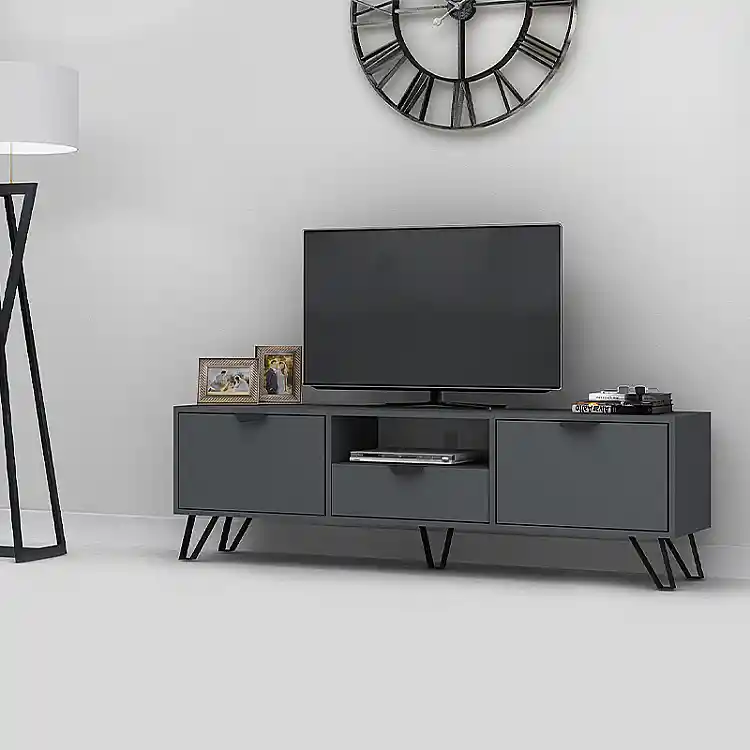 Έπιπλο τηλεόρασης Jasmine Megapap χρώμα ανθρακί 170x35x50εκ. | GP028-0035,1