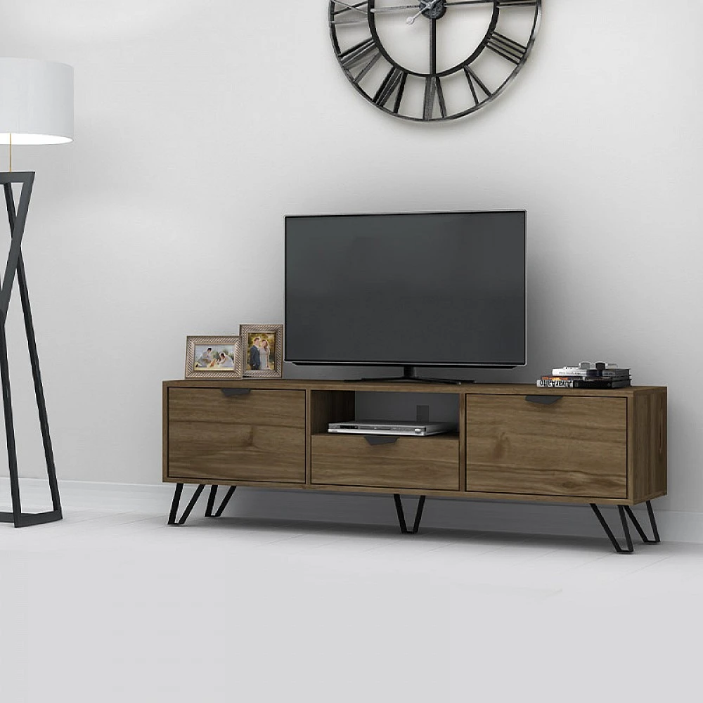 Έπιπλο τηλεόρασης Jasmine Megapap χρώμα καρυδί 170x35x50εκ.