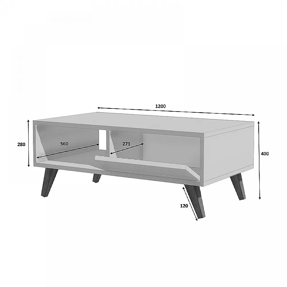Τραπεζάκι σαλονιού Aster Megapap χρώμα λευκό 120x56x40εκ. Τραπεζάκι σαλονιού Aster Megapap χρώμα λευκό 120x56x40εκ.