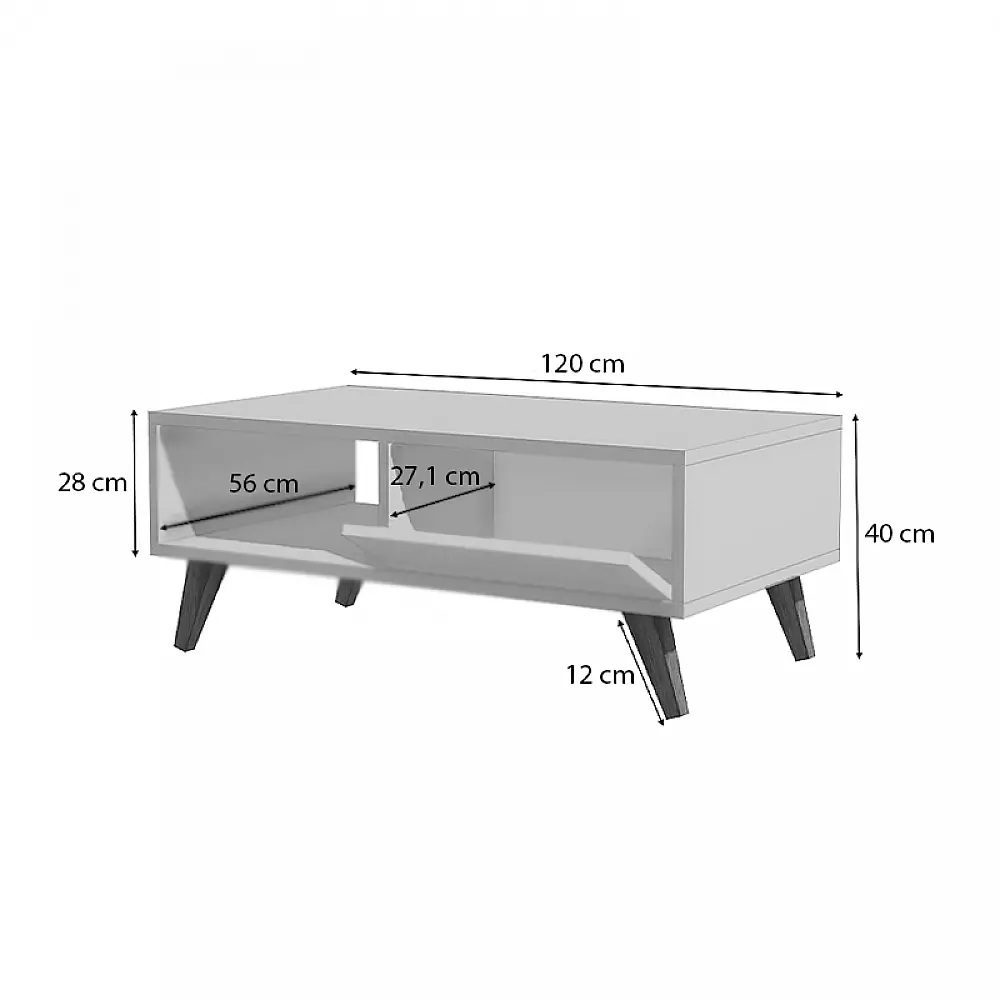 Τραπεζάκι σαλονιού Aster Megapap χρώμα λευκό 120x56x40εκ. Τραπεζάκι σαλονιού Aster Megapap χρώμα λευκό 120x56x40εκ.
