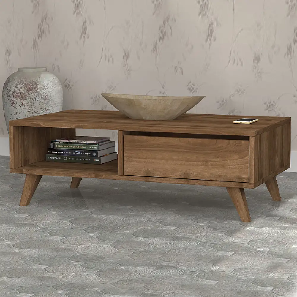 Τραπεζάκι σαλονιού Aster Megapap χρώμα καρυδί 120x56x40εκ. | GP028-0039,3