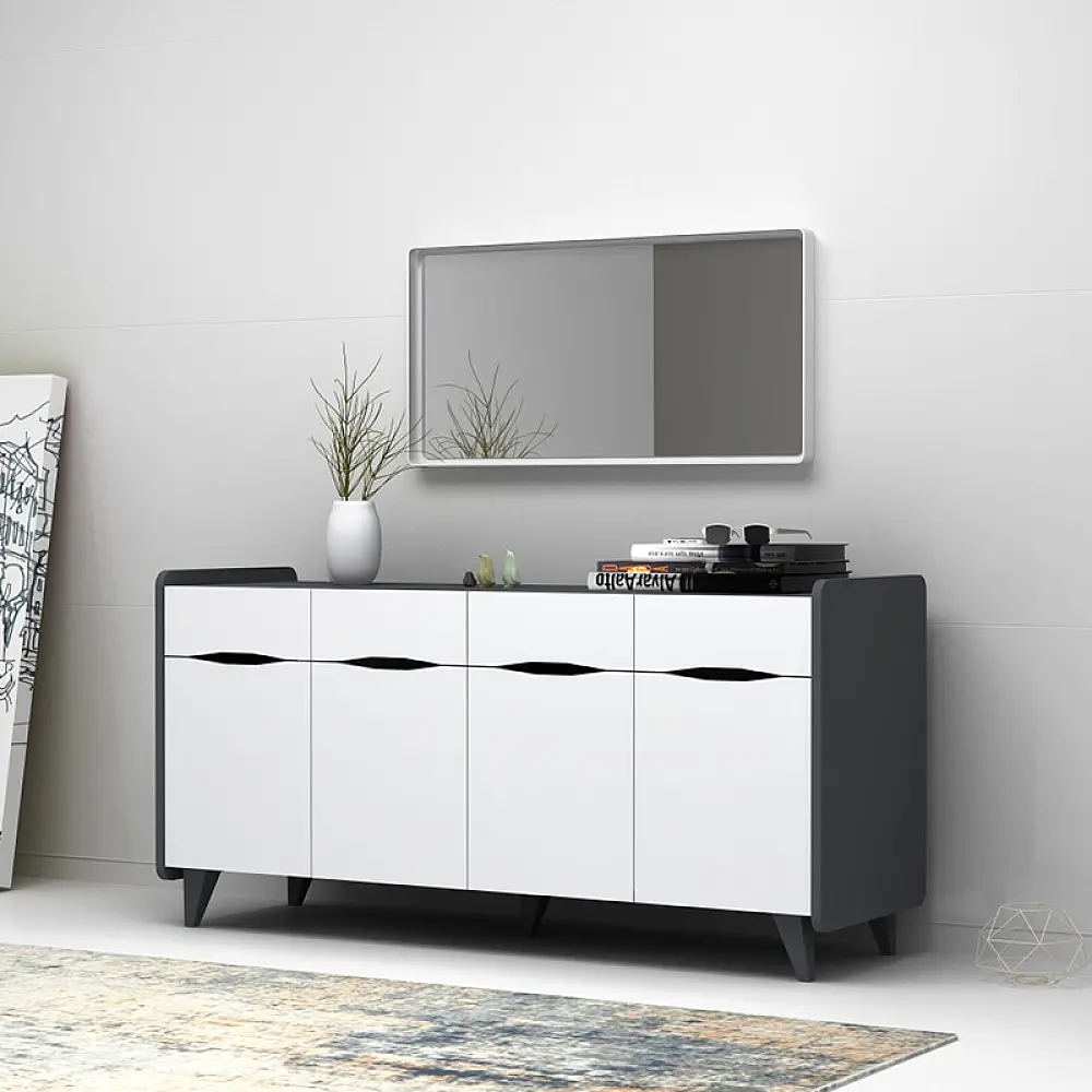 Μπουφές Sila Megapap χρώμα λευκό - γκρι 140x45x72εκ. Μπουφές Sila Megapap χρώμα λευκό - γκρι 140x45x72εκ.