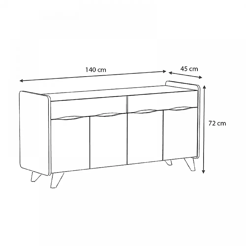 Μπουφές Sila Megapap χρώμα λευκό - γκρι 140x45x72εκ. Μπουφές Sila Megapap χρώμα λευκό - γκρι 140x45x72εκ.