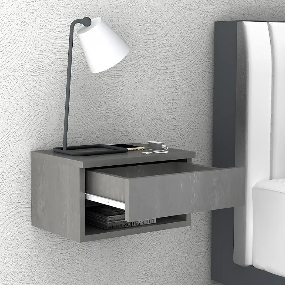 Κομοδίνο επιτοίχιο Mary Megapap χρώμα γκρι σκυροδέματος 40x30x23εκ. | GP028-0052,5