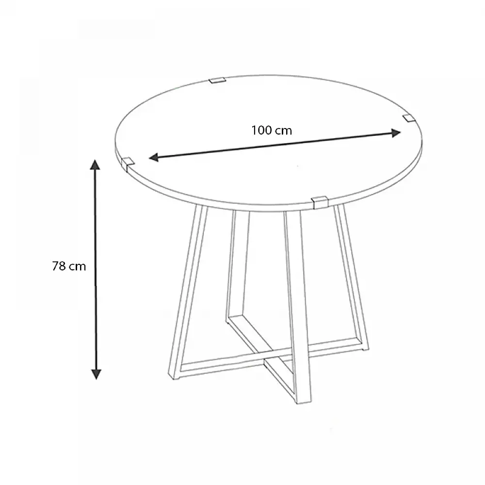 Τραπέζι Rubes Megapap χρώμα γκρι σκυροδέματος 100x100x78εκ. | GP028-0064,2