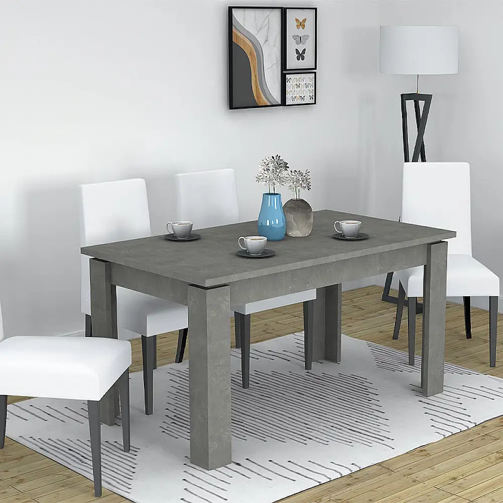 Τραπέζι Denzel Megapap χρώμα γκρι σκυροδέματος 120x80x76εκ. | GP028-0068,1