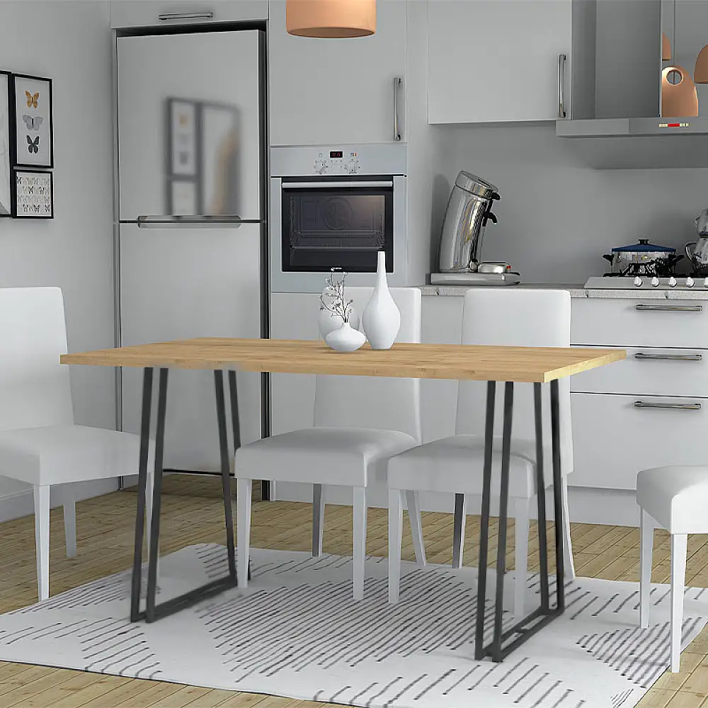 Τραπέζι Gable Megapap χρώμα φυσικό οξιάς - ανθρακί 140x80x76εκ. | GP028-0069,1