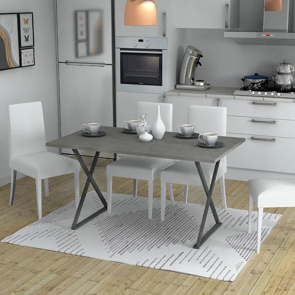 Τραπέζι Bette Megapap χρώμα γκρι σκυροδέματος 140x80x76εκ. | GP028-0070,2