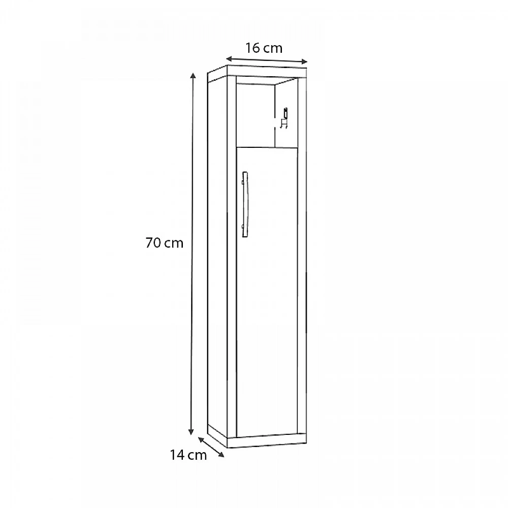 Στήλη μπάνιου Murray Megapap χρώμα λευκό 16x14x70εκ. Στήλη μπάνιου Murray Megapap χρώμα λευκό 16x14x70εκ.
