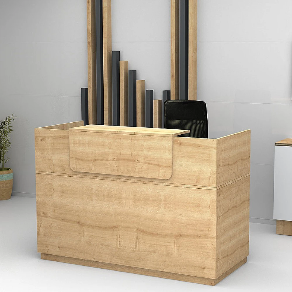 Γραφείο υποδοχής - reception Lemmon Megapap χρώμα φυσικό οξιάς 160x70x110εκ.