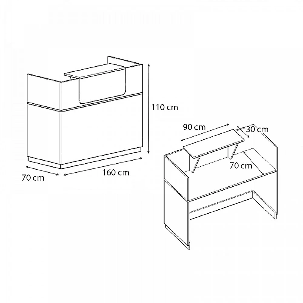 Γραφείο υποδοχής - reception Lemmon Megapap χρώμα φυσικό οξιάς 160x70x110εκ. Γραφείο υποδοχής - reception Lemmon Megapap χρώμα φυσικό οξιάς 160x70x110εκ.