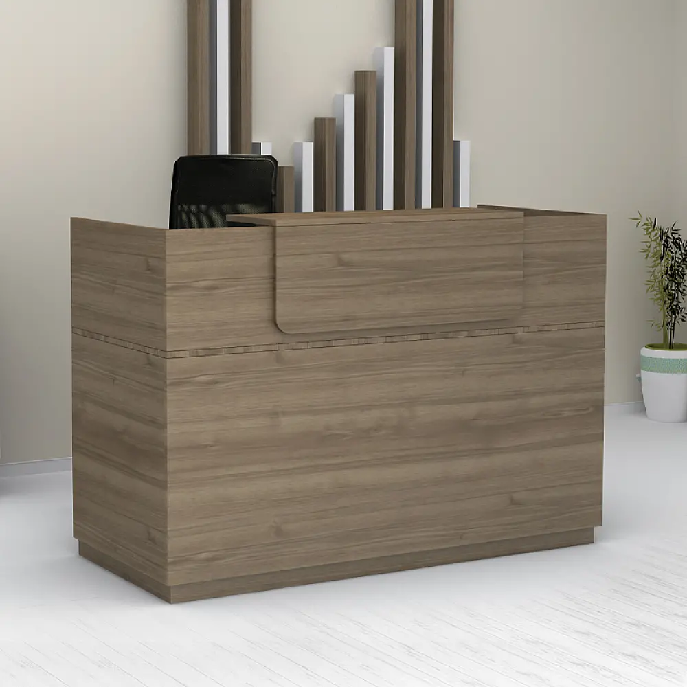 Γραφείο υποδοχής - reception Lemmon Megapap χρώμα καρυδί 160x70x110εκ. - GP028-0078,5