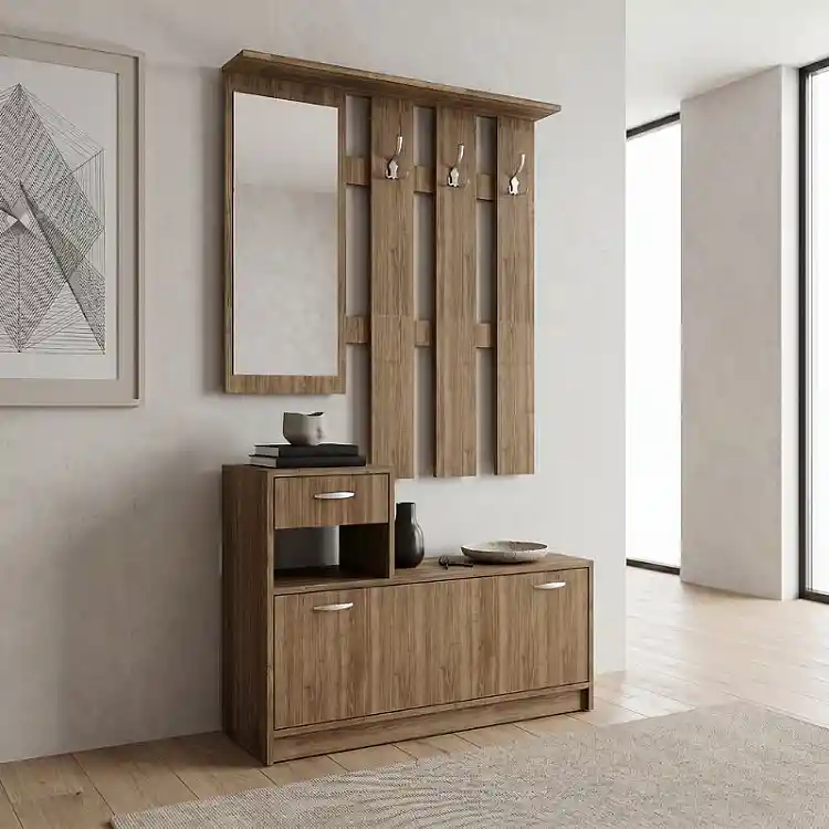 Έπιπλο εισόδου Raynold Megapap χρώμα καρυδί 100x30x180εκ. | GP028-0080,4
