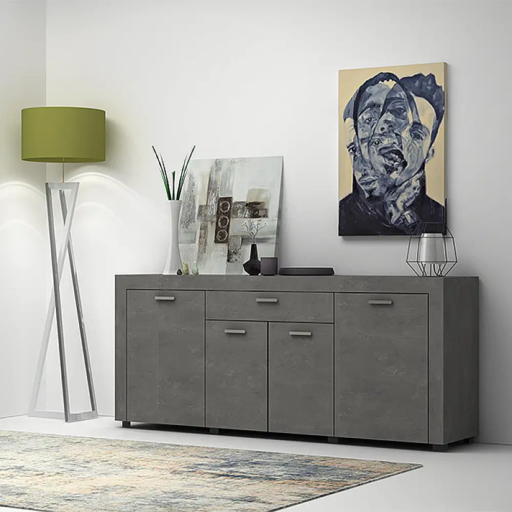 Μπουφές Joseph Megapap χρώμα γκρι σκυροδέματος 177x40x76εκ. | GP028-0081,2