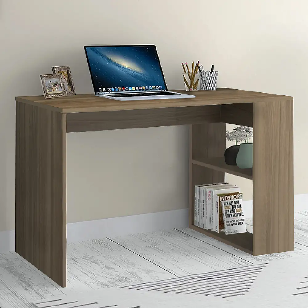 Γραφείο εργασίας Mikro Megapap χρώμα καρυδί 120x60x75εκ. | GP028-0100,3