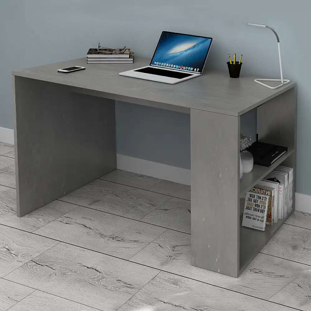 Γραφείο εργασίας Mikro Megapap χρώμα γκρι σκυροδέματος 120x60x75εκ. | GP028-0100,4