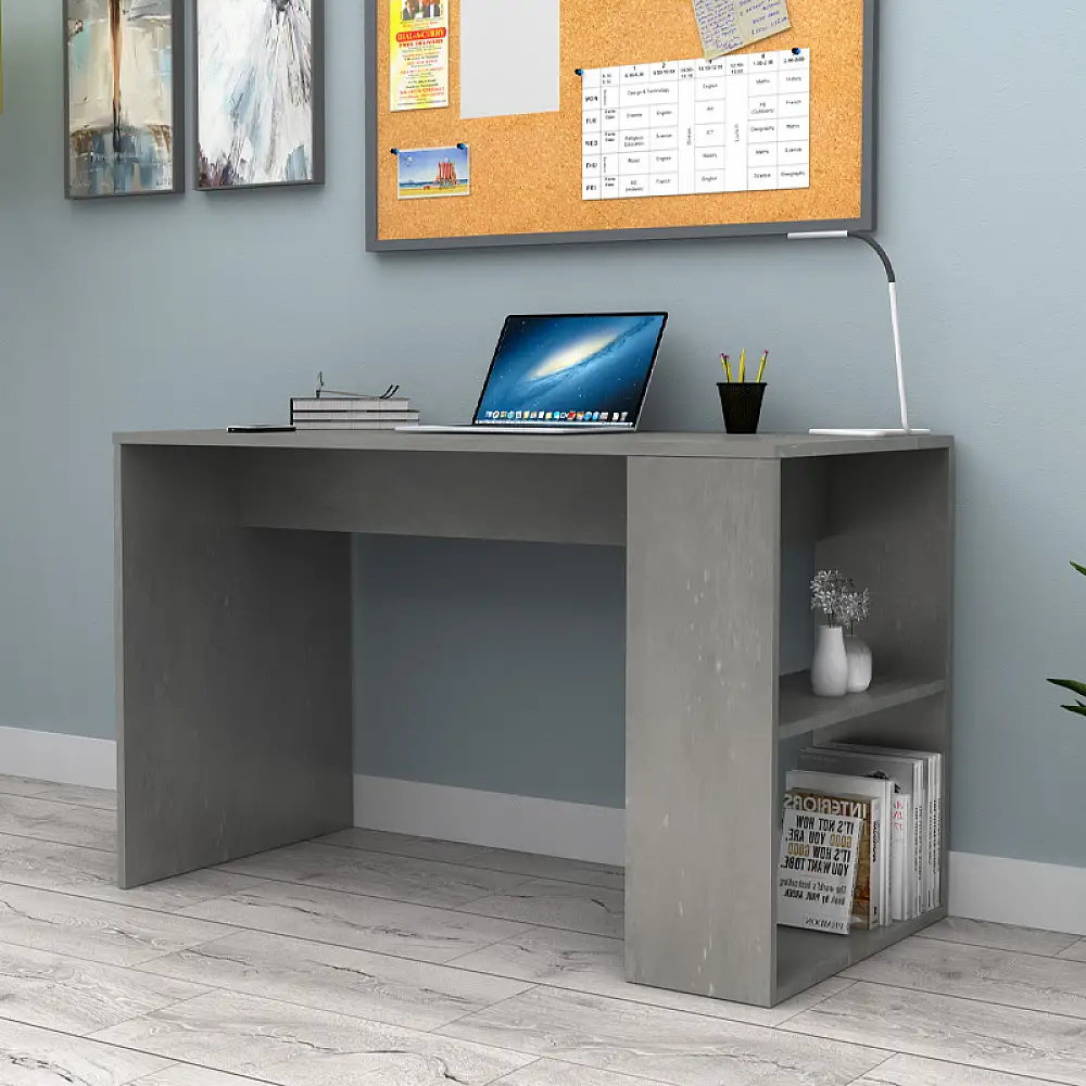 Γραφείο εργασίας Mikro Megapap χρώμα γκρι σκυροδέματος 120x60x75εκ. | GP028-0100,4