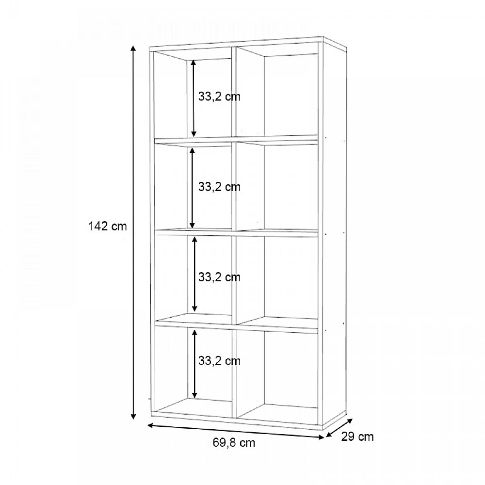 Βιβλιοθήκη Anser Megapap χρώμα λευκό 69,8x29x142εκ. Βιβλιοθήκη Anser Megapap χρώμα λευκό 69,8x29x142εκ.