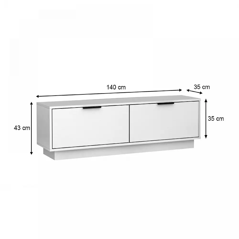 Έπιπλο τηλεόρασης Lisa Megapap χρώμα λευκό 140x35x43cm. | GP028-0103,1