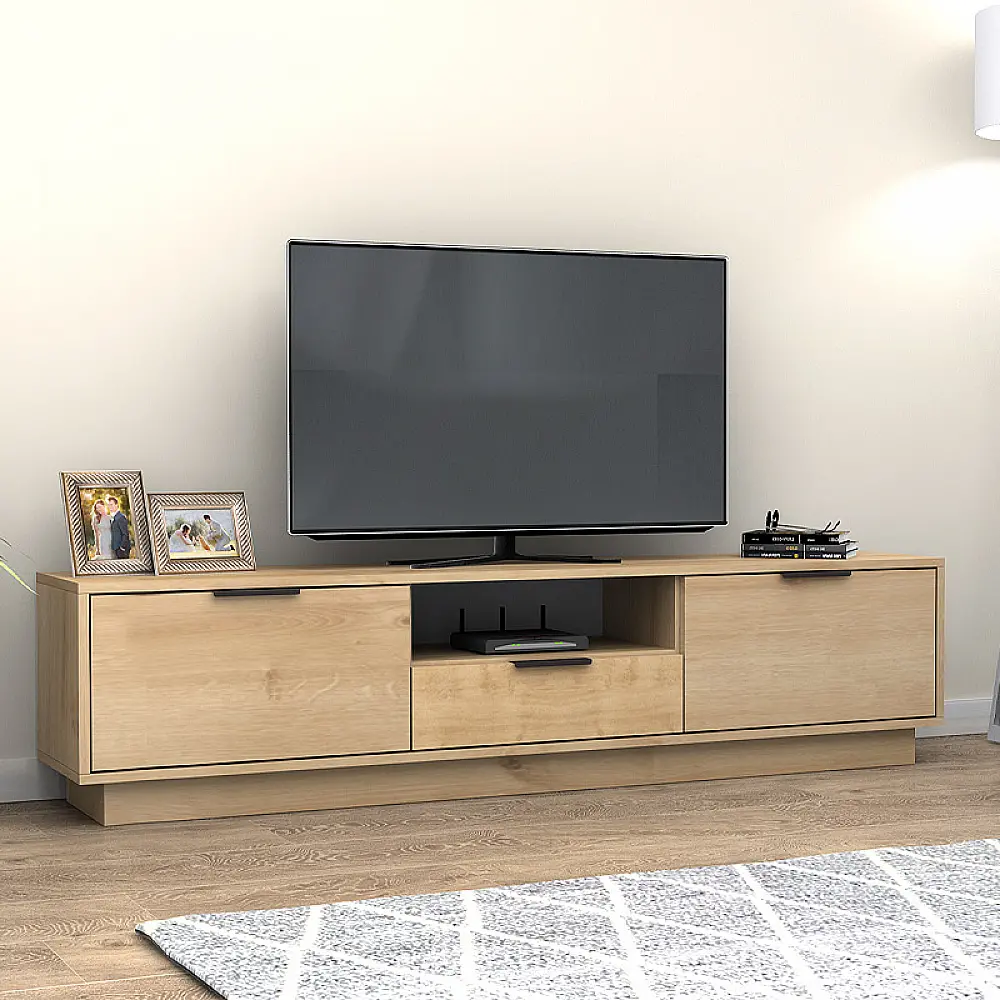 Έπιπλο τηλεόρασης Mensa Megapap χρώμα φυσικό οξιάς 180x35x43cm. - GP028-0104,2