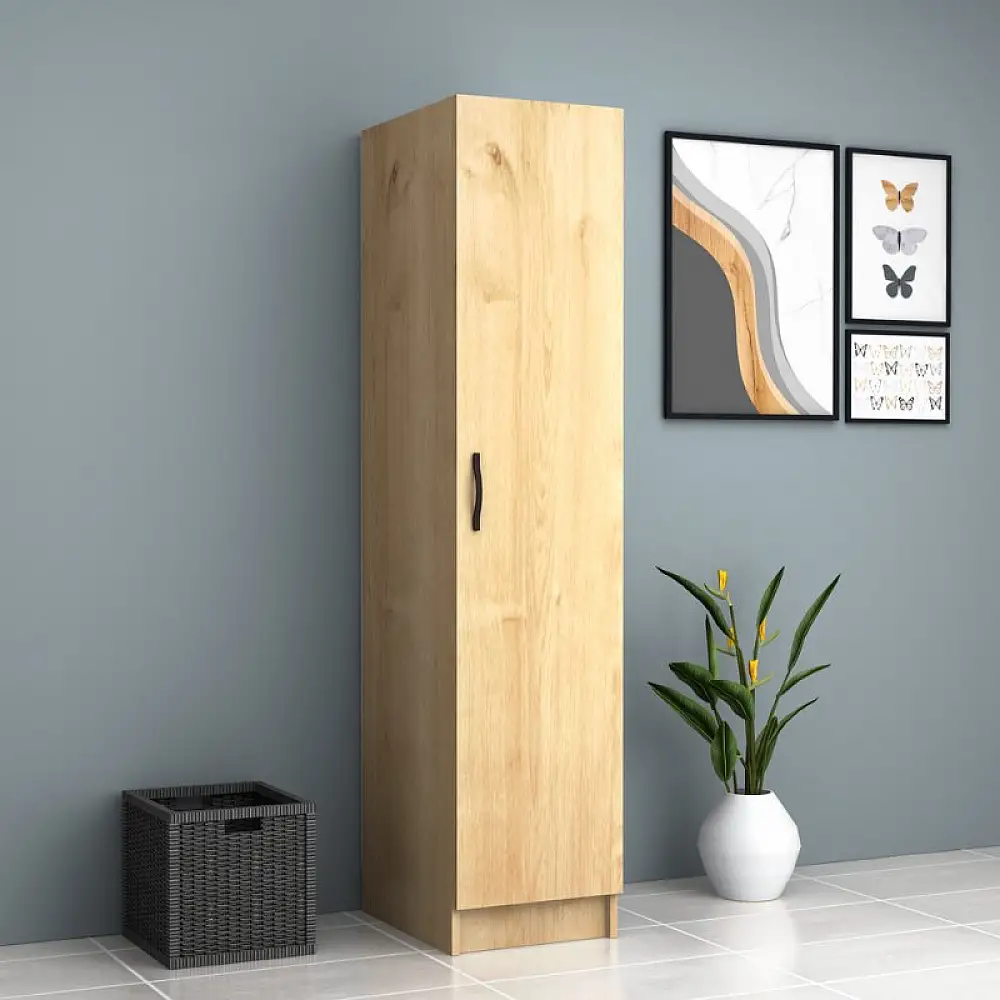 Ντουλάπα ρούχων Ricardo Megapap μονόφυλλη χρώμα φυσικό οξιάς 40x51,8x181εκ. | GP028-0111,2