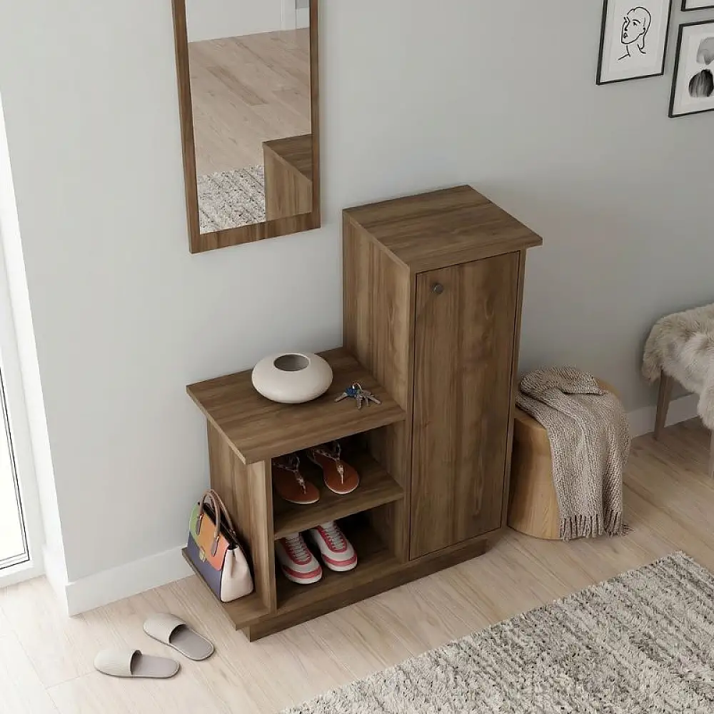 Έπιπλο εισόδου Cute Megapap χρώμα καρυδί 90x35x95εκ. | GP028-0113,2