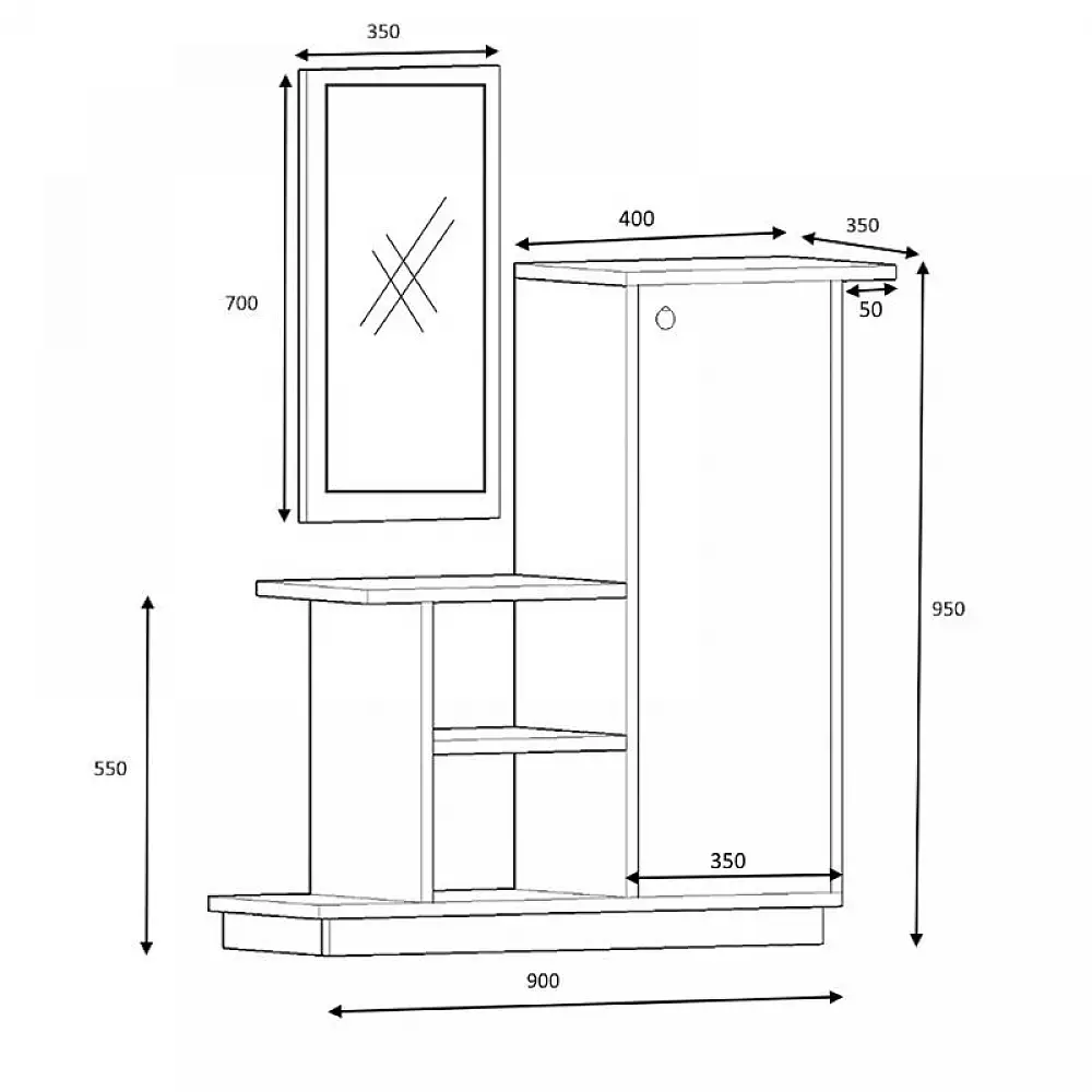 Έπιπλο εισόδου Cute Megapap χρώμα καρυδί 90x35x95εκ. | GP028-0113,2