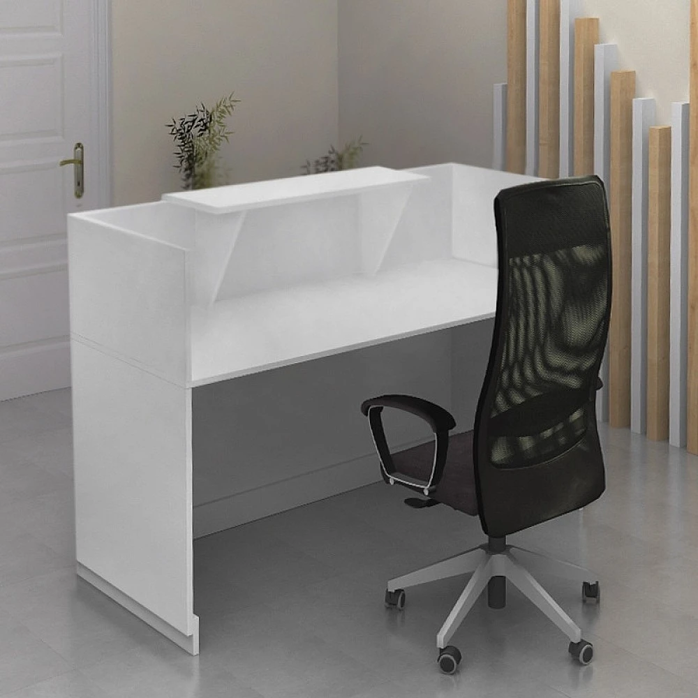 Γραφείο υποδοχής - reception Lemmon Megapap χρώμα λευκό 120x70x110εκ.