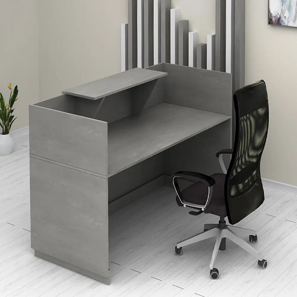 Γραφείο υποδοχής - reception Lemmon Megapap χρώμα γκρι σκυροδέματος 120x70x110εκ. | GP028-0114,4