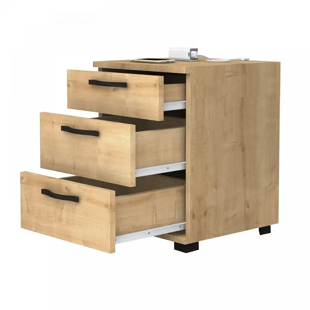 Κομοδίνο - Συρταριέρα γραφείου Roco Megapap χρώμα φυσικό οξιάς 40x39x57εκ. | GP028-0117,1