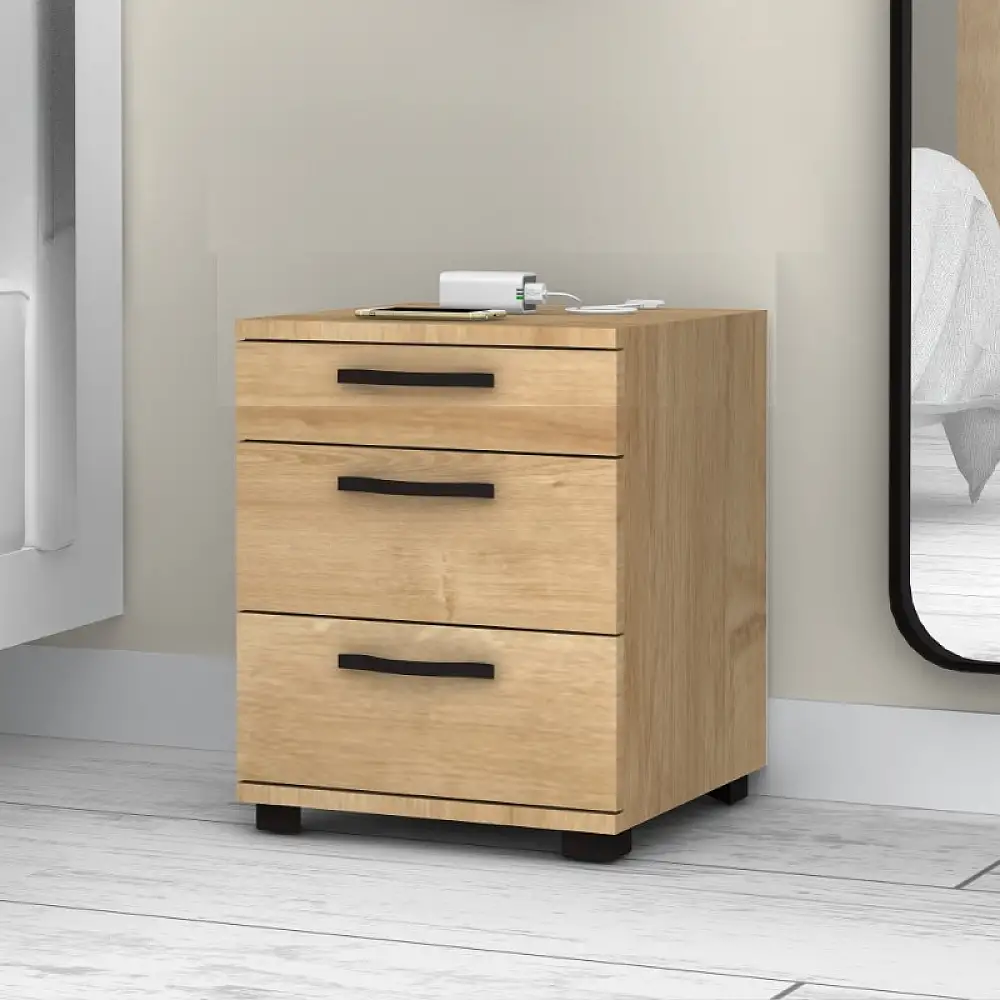 Κομοδίνο - Συρταριέρα γραφείου Roco Megapap χρώμα φυσικό οξιάς 40x39x57εκ. | GP028-0117,1