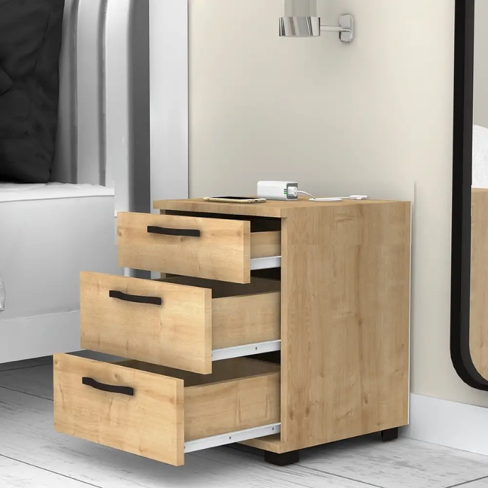 Κομοδίνο - Συρταριέρα γραφείου Roco Megapap χρώμα φυσικό οξιάς 40x39x57εκ. | GP028-0117,1