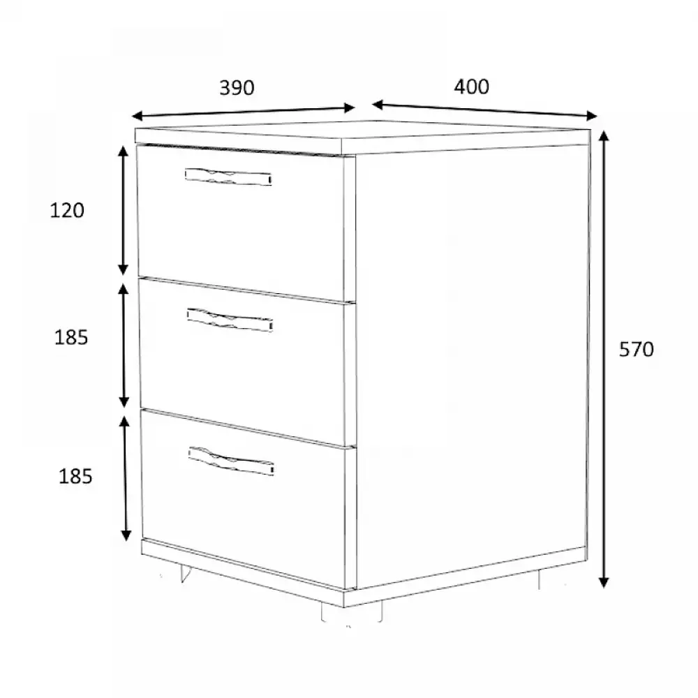 Κομοδίνο - Συρταριέρα γραφείου Roco Megapap χρώμα φυσικό οξιάς 40x39x57εκ. | GP028-0117,1