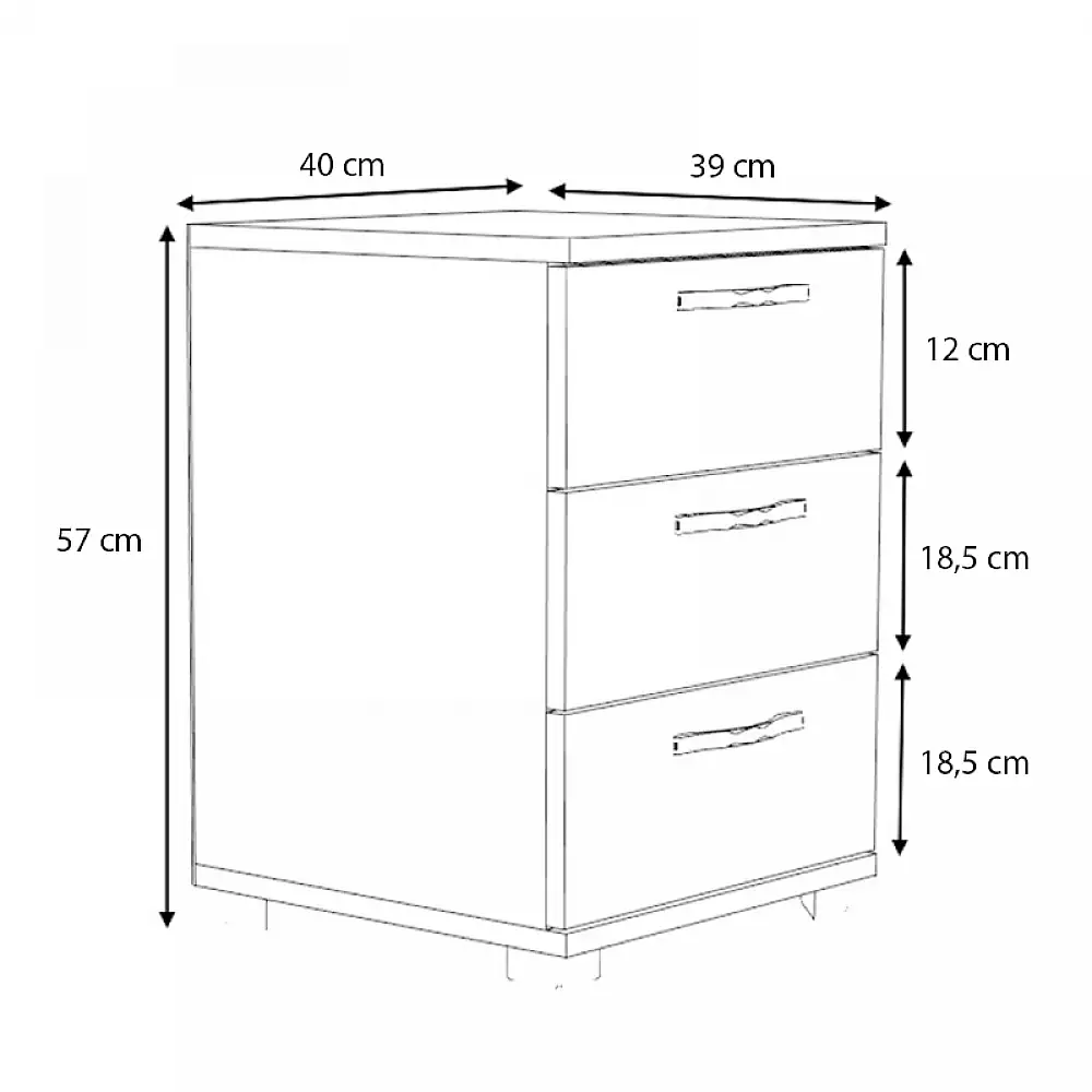 Κομοδίνο - Συρταριέρα γραφείου Roco Megapap χρώμα φυσικό οξιάς 40x39x57εκ. | GP028-0117,1