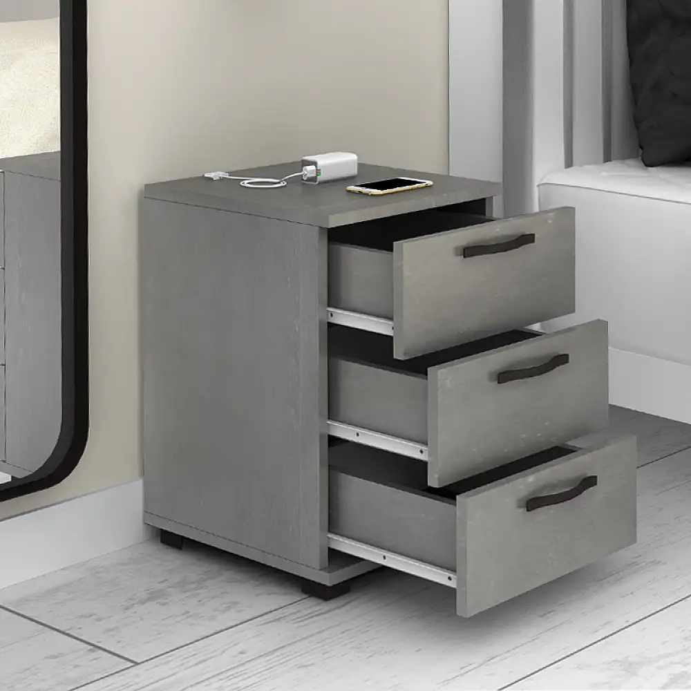 Κομοδίνο - Συρταριέρα γραφείου Roco Megapap χρώμα γκρι σκυροδέματος 40x39x57εκ. | GP028-0117,4