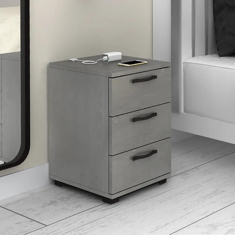 Κομοδίνο - Συρταριέρα γραφείου Roco Megapap χρώμα γκρι σκυροδέματος 40x39x57εκ. | GP028-0117,4