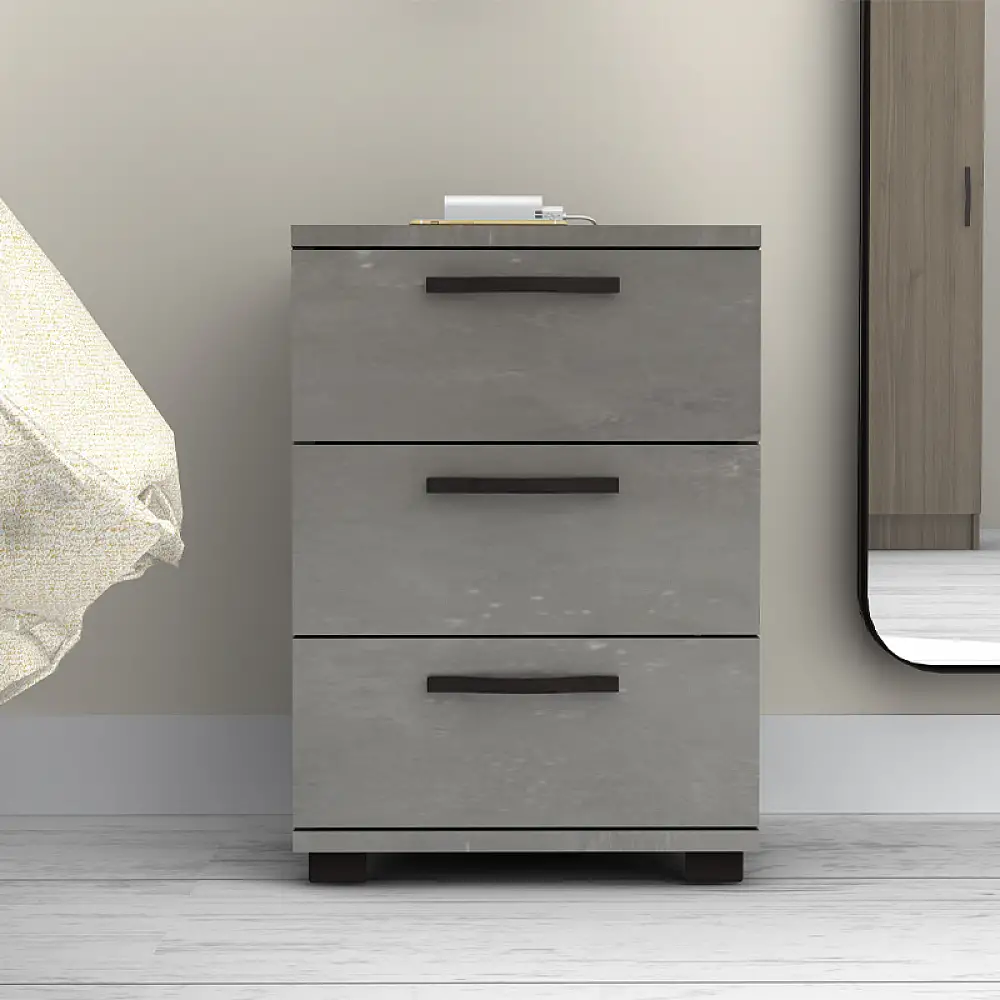 Κομοδίνο - Συρταριέρα γραφείου Roco Megapap χρώμα γκρι σκυροδέματος 40x39x57εκ. | GP028-0117,4