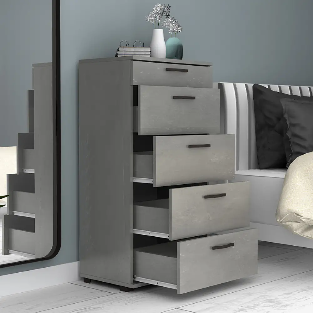 Συρταριέρα Helia Megapap χρώμα γκρι σκυροδέματος 60x44x108εκ. | GP028-0120,4