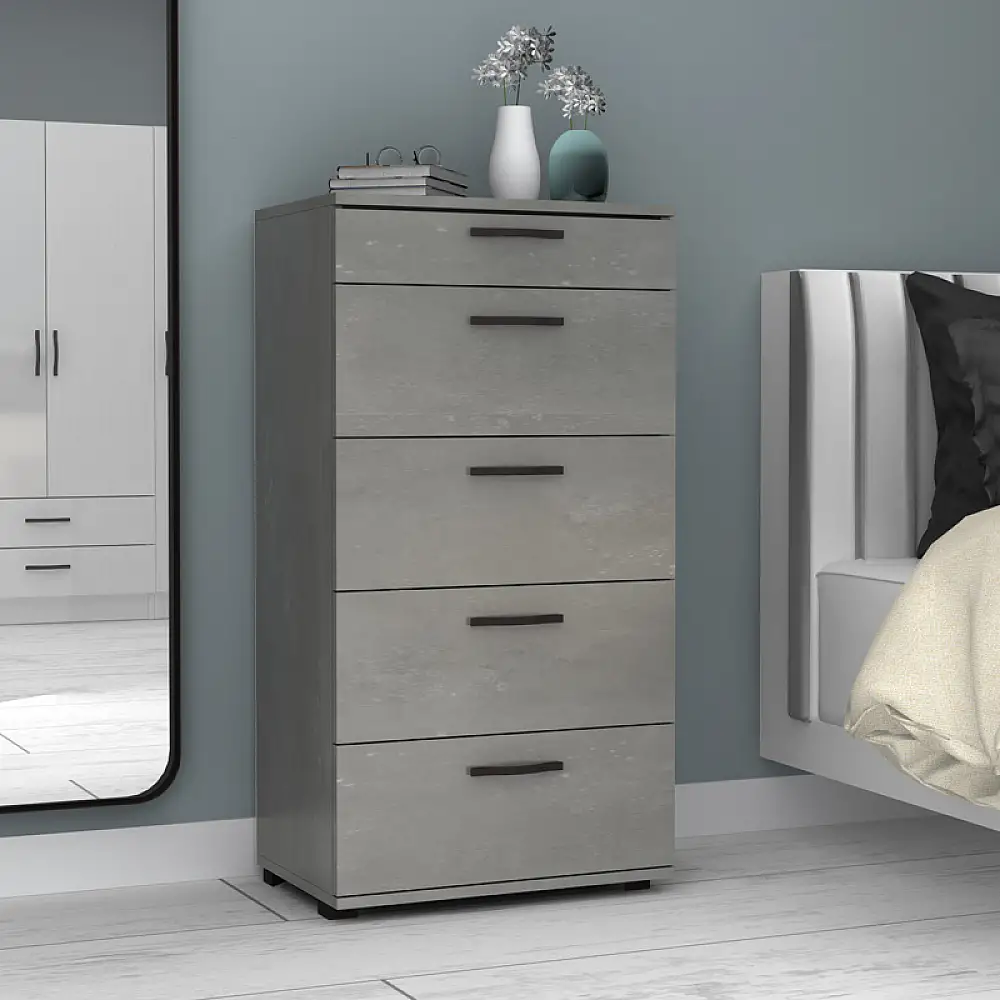 Συρταριέρα Helia Megapap χρώμα γκρι σκυροδέματος 60x44x108εκ. | GP028-0120,4